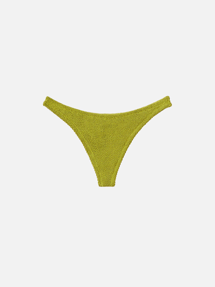 Naima crinkle classico top a bralette pistacchio - Naomi slip mare cheeky in crinkle color pistacchio