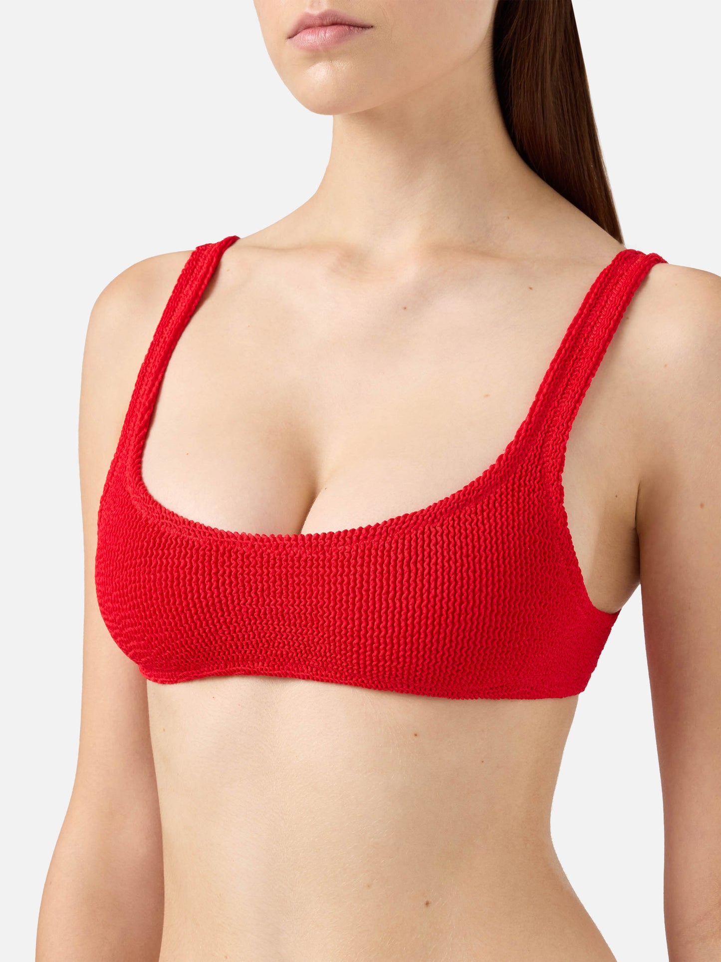 Naima red crinkle classic bralette top