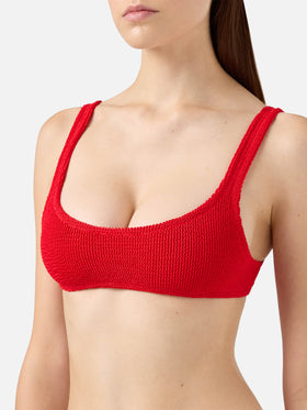 Naima red crinkle classic bralette top
