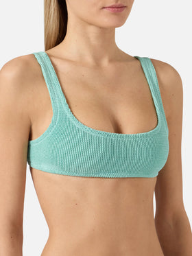 Naima Naomi water green crinkle lurex bikini