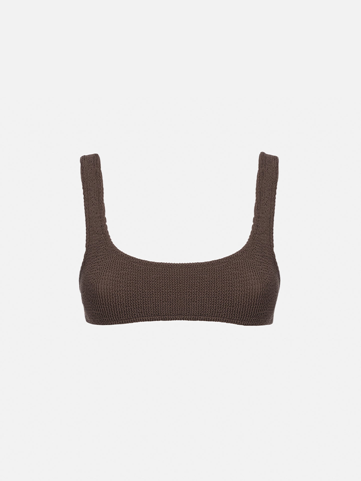 Mujer top de bikini tipo bralette clásico crinkle marrón Naima 