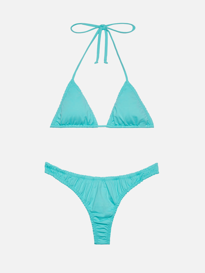 Water green triangle bikini Nilly Nalu with cheeky swim briefs