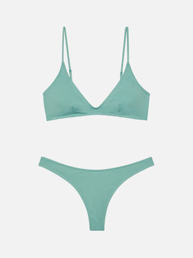 Naomi sage green cheeky swim briefs - Paloma sage green scoop bralette