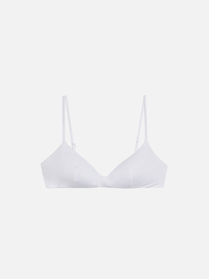 May white scoop bralette top