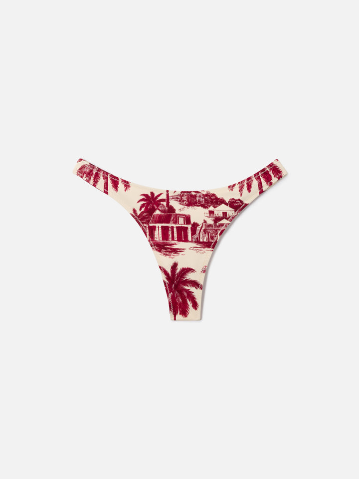 Leah Naomi bordeaux toile de jouy bikini