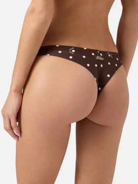 Naomi brazilian bikini bottoms with all-over polka dot print