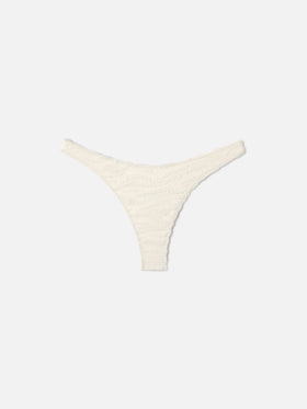 Beige geprägte Zebra-Frottee-Bikinihose Naomi mit frechem Schnitt 