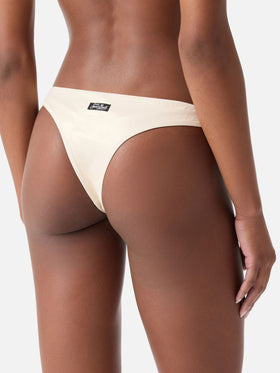 Naomi gold foil effect cheeky swim briefs