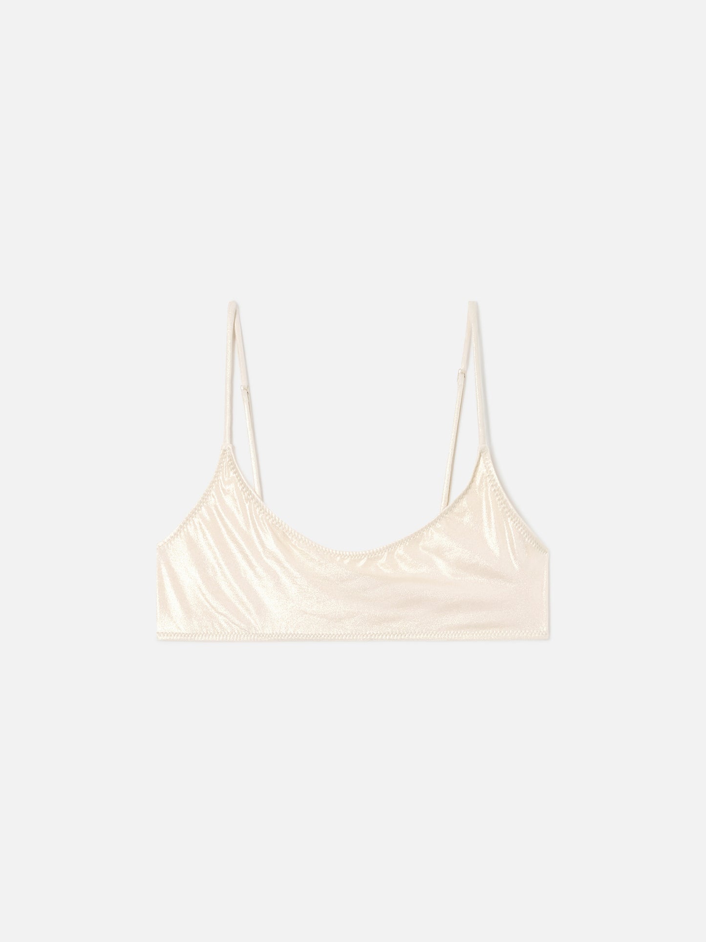 Gold laminated Sadie bralette bikini top