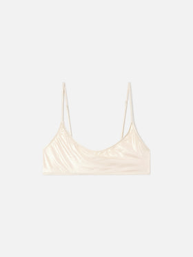 Gold laminated Sadie bralette bikini top