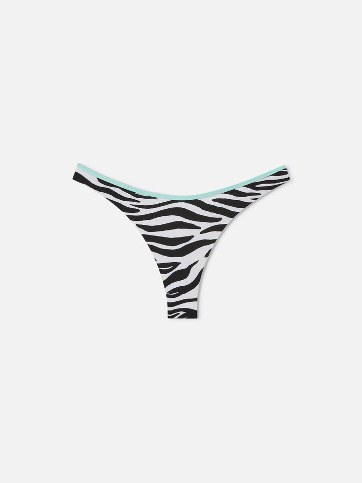 Naomi String-Bikinihose mit Zebra-Print und frechem Schnitt 