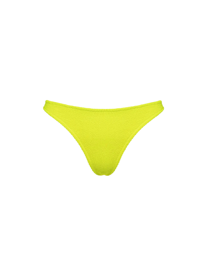 Woman fluo yellow crinkle cheeky swim briefs Naomi - MC2 Saint Barth