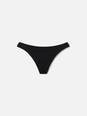 Naomi brazilian bikini bottoms in black crinkle fabric