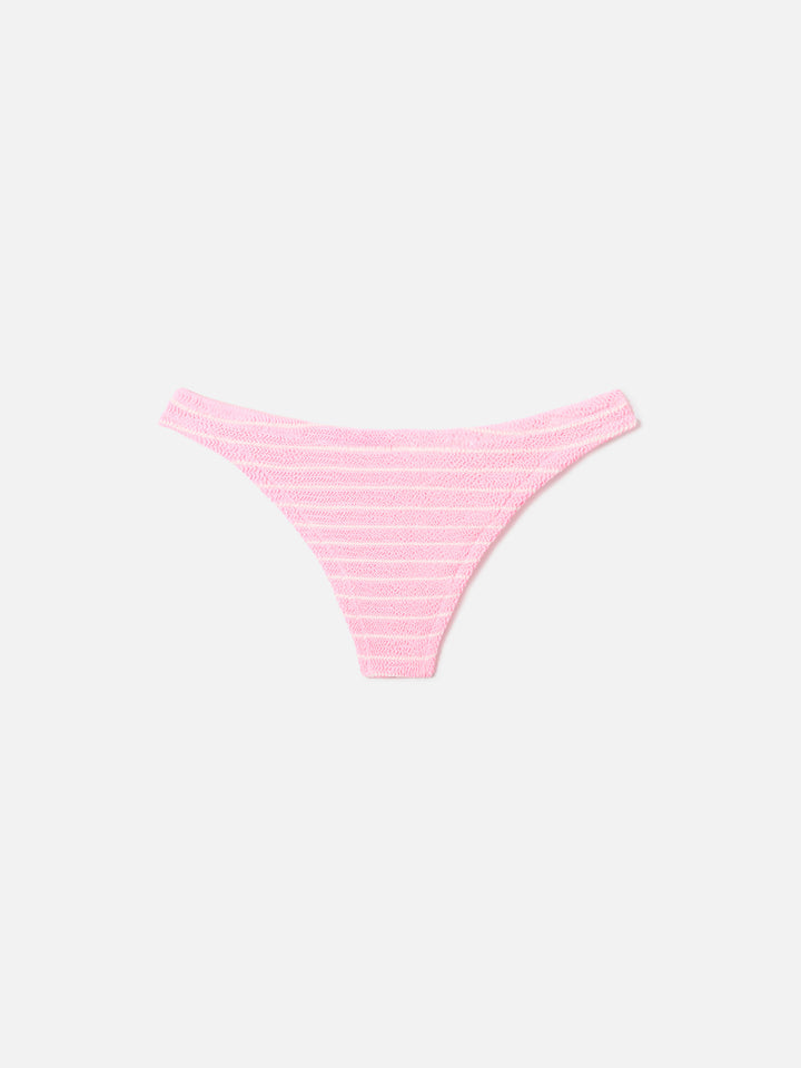 Naima Naomi pink striped crinkle bikini