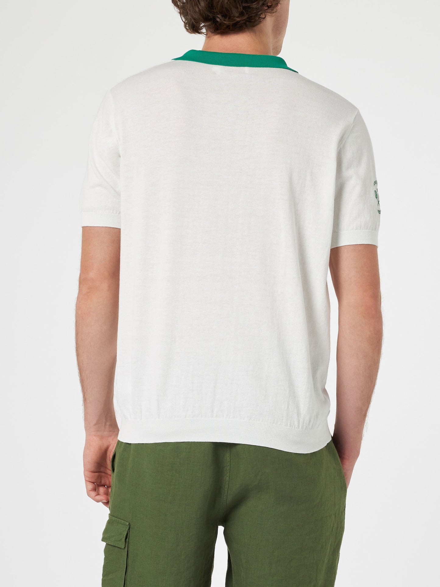 Man off-cream knitted polo shirt Newcomb | AUSTRALIAN BRAND SPECIAL EDITION - MC2 Saint Barth