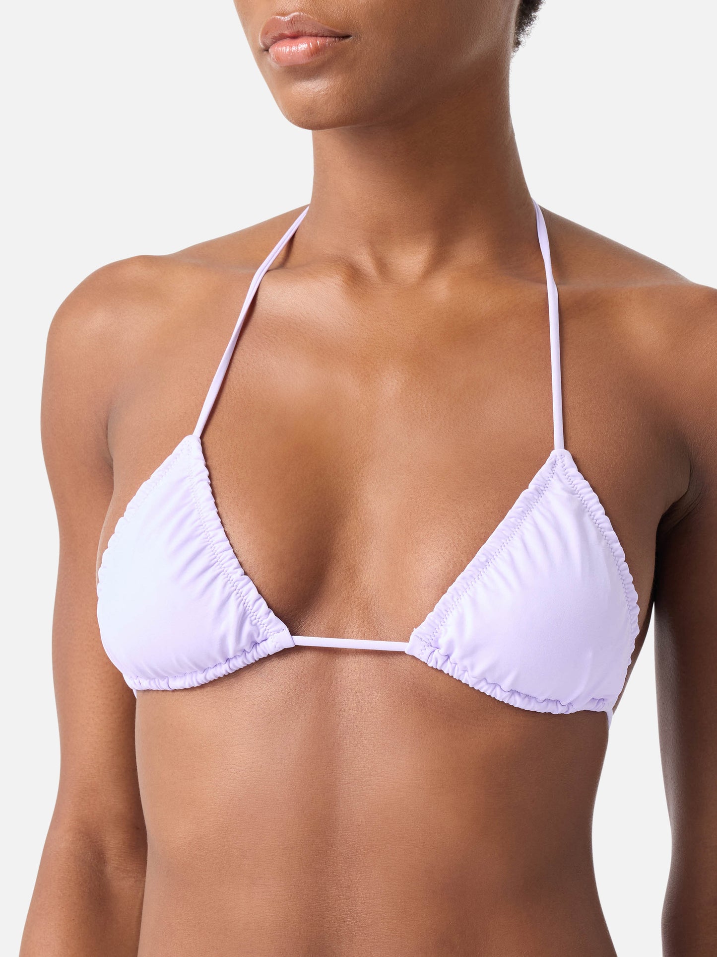Bikini Nilly Nalu triangolo con rouches lilla