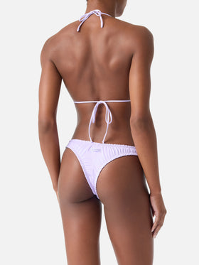 Bikini Nilly Nalu triangolo con rouches lilla