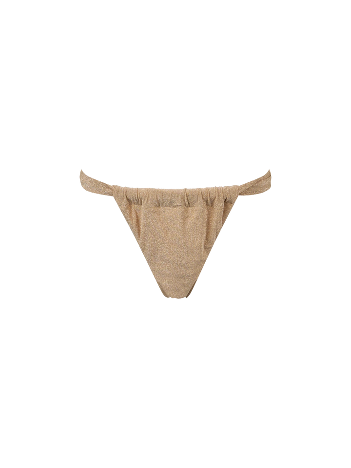 Woman gold lurex cheekiest swim briefs Noelle - MC2 Saint Barth
