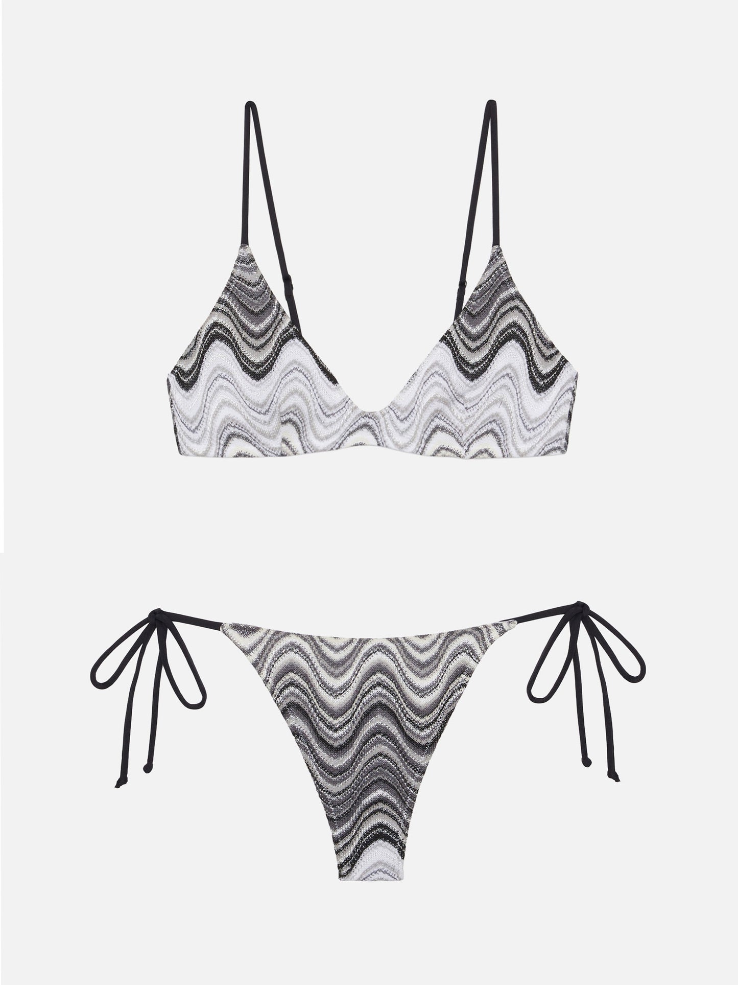 Cheeky-Badehose „Norah Raschel Chevron“ – U-Boot-Bralette „Paloma Raschelstrick“ mit Wellenmuster