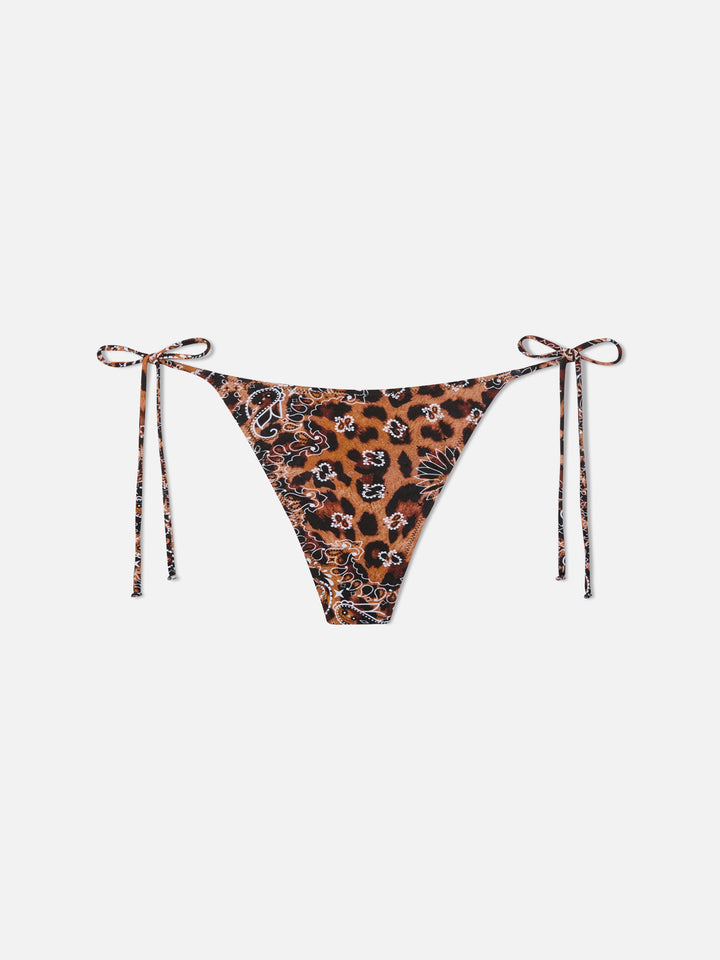 Damen-Triangel-Bikini mit Leo-Bandana-Print 