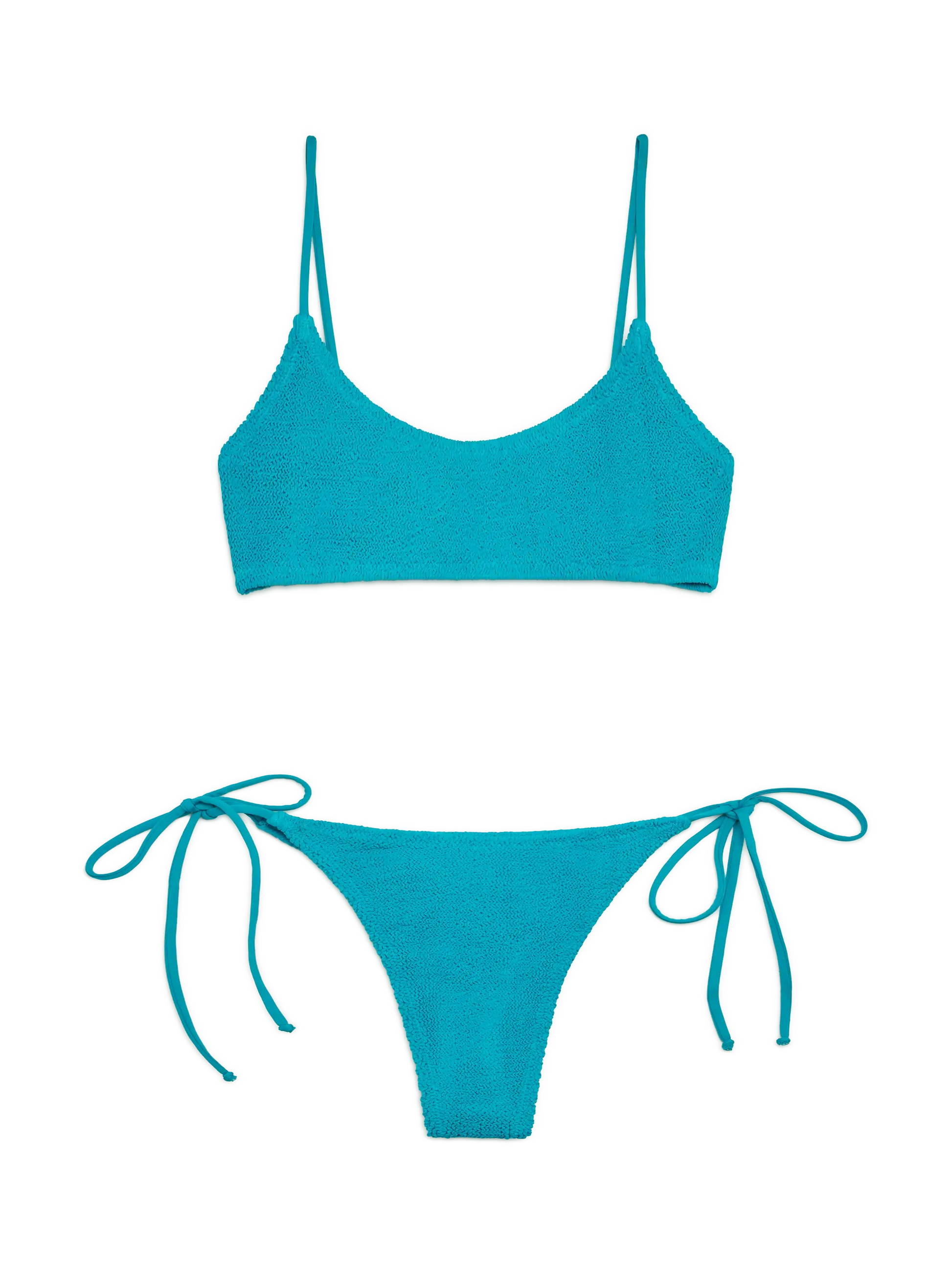 Teal green crinkle bralette bikini Judy Norah - MC2 Saint Barth