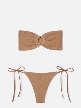 Bikini Yulia Norah de crinkle color naranja oscuro 