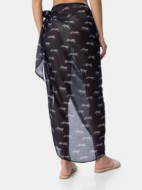 Woman silk voile long pareo Oasi with animalier print - MC2 Saint Barth