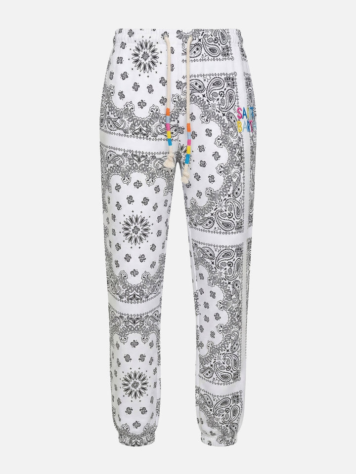 Joggers in cotone con stampa bandana