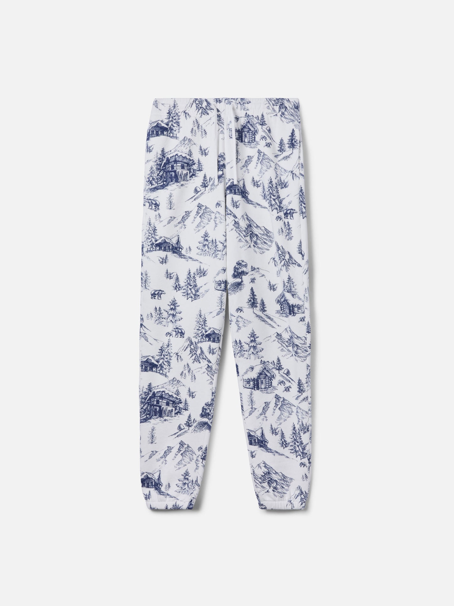 Odalys-Hose aus Baumwollfleece mit Toile-de-Jouy-Print