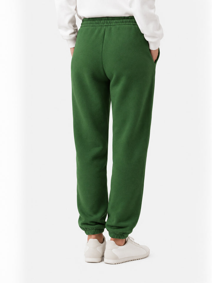 Pantalón jogger Odalys de felpa de algodón verde militar 