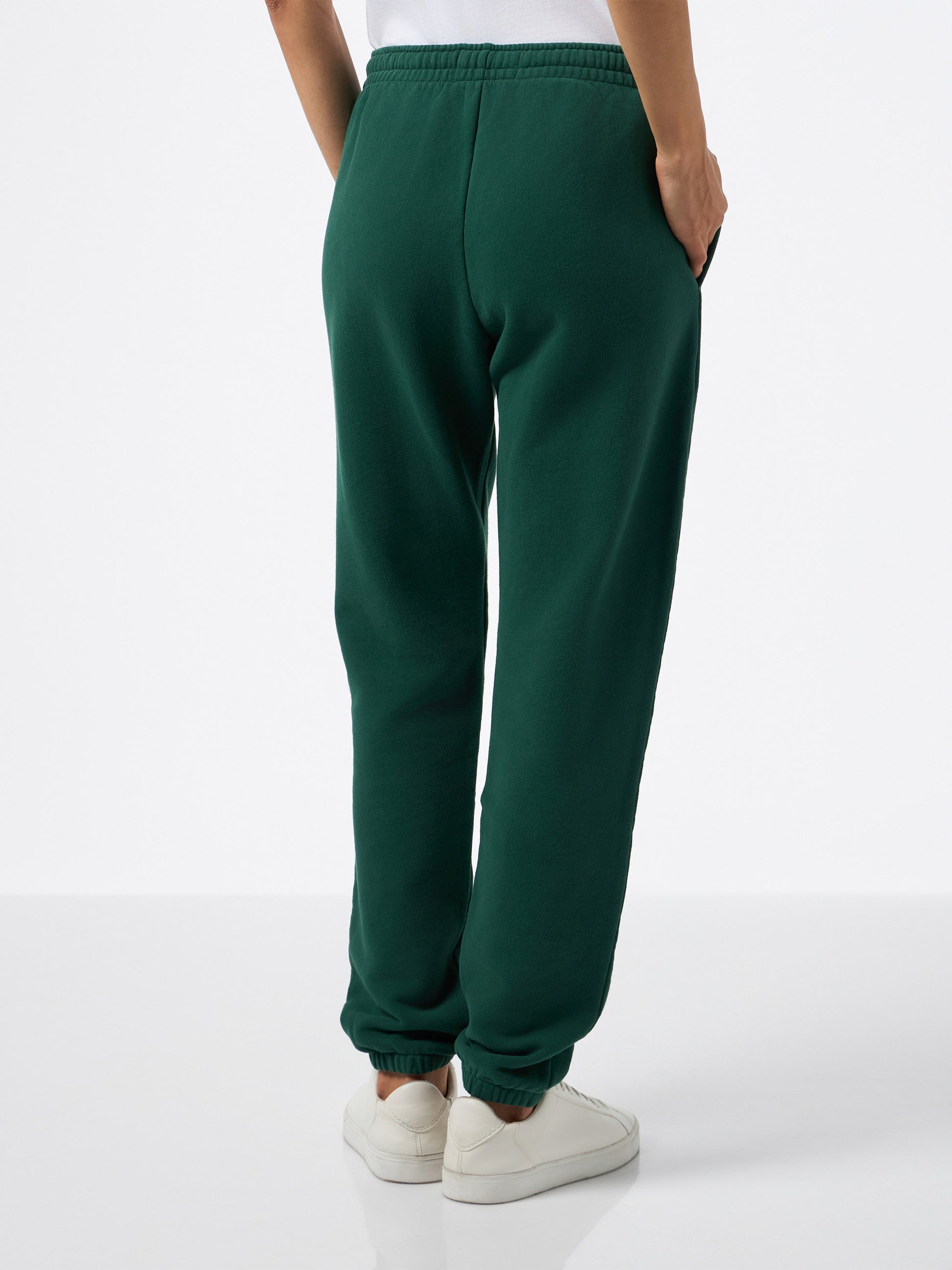 Woman British green cotton fleece jogger pants Odalys - MC2 Saint Barth