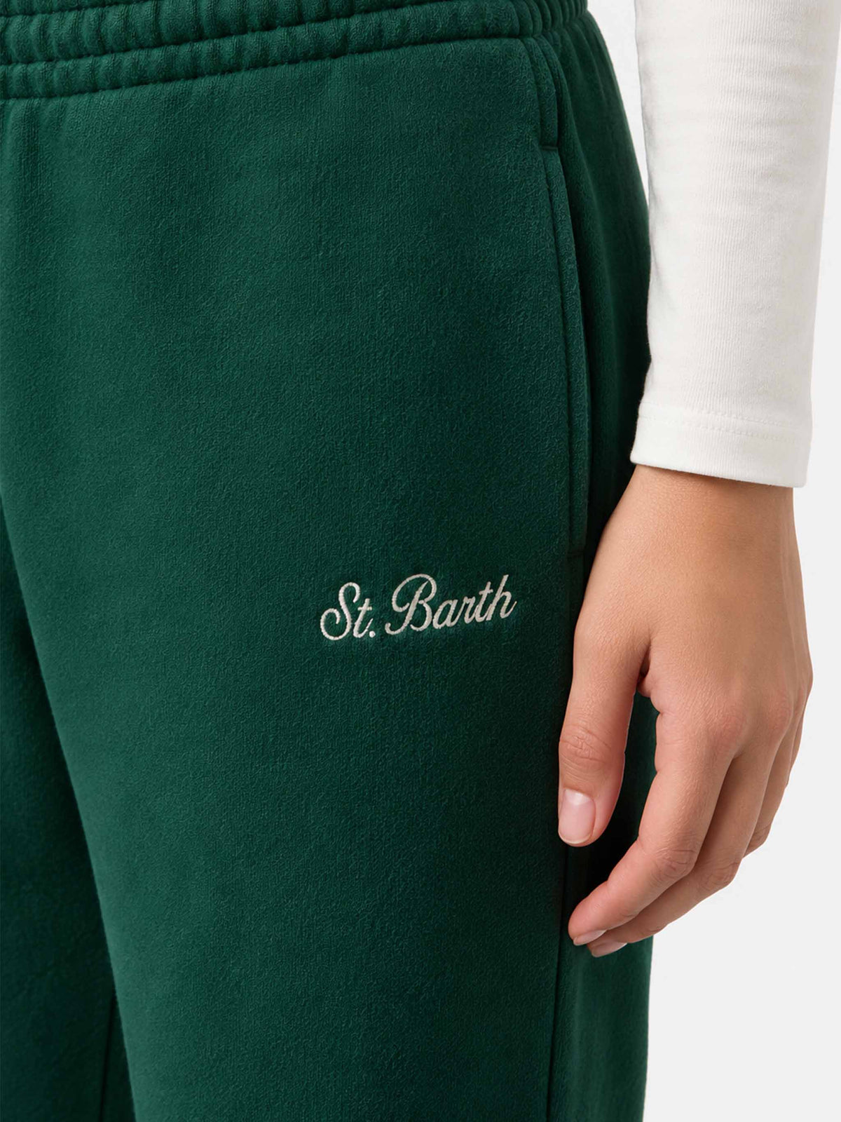 British green Odalys cotton fleece jogger pants