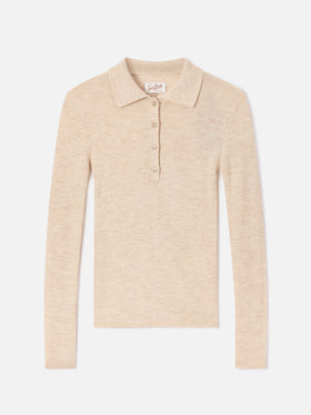 Polo in lana merino Odell grano