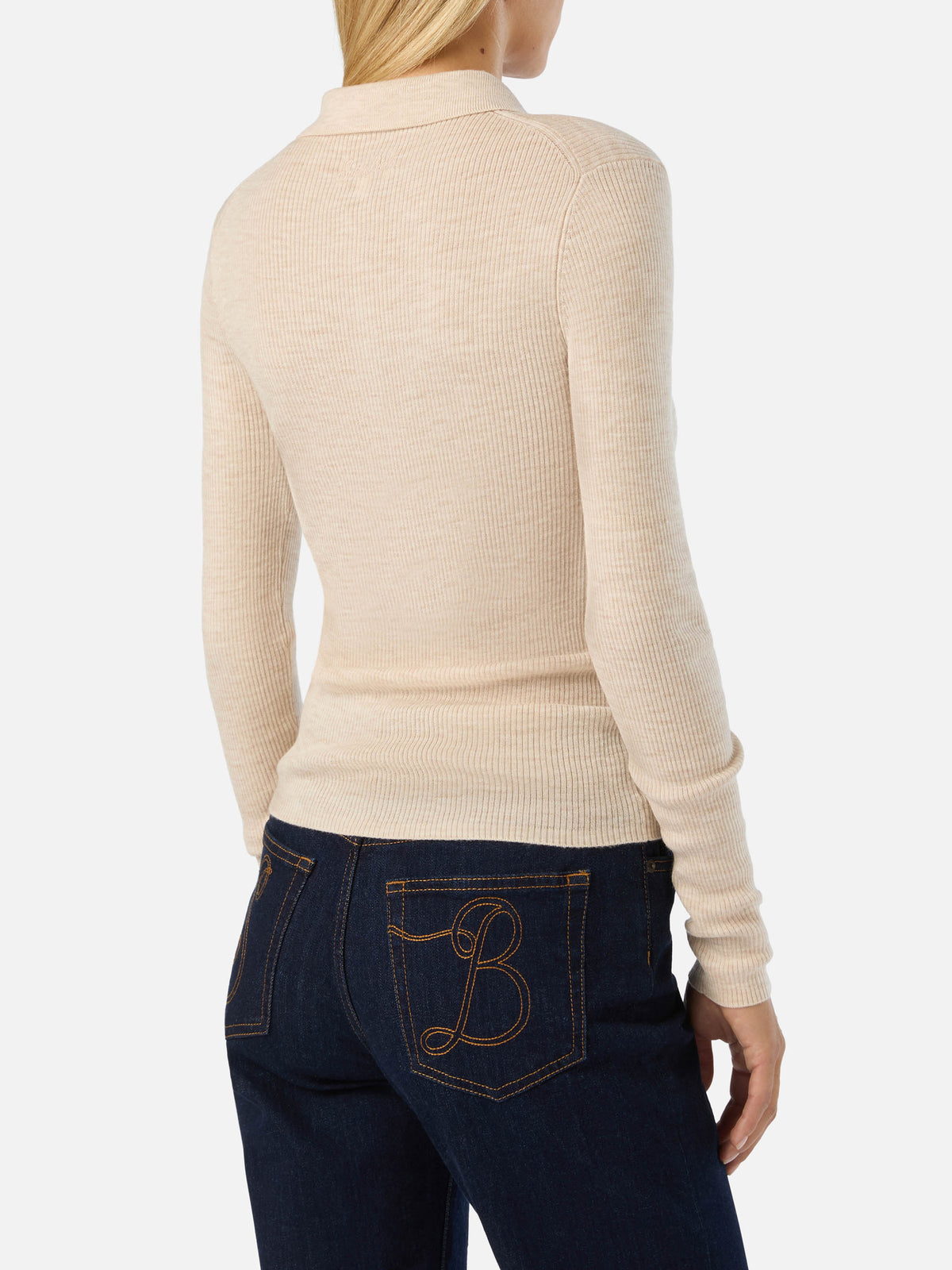 Polo in lana merino Odell grano