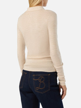 Polo in lana merino Odell grano