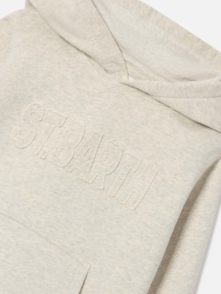 Cream Oliver cotton blend hoodie with St. Barth patch