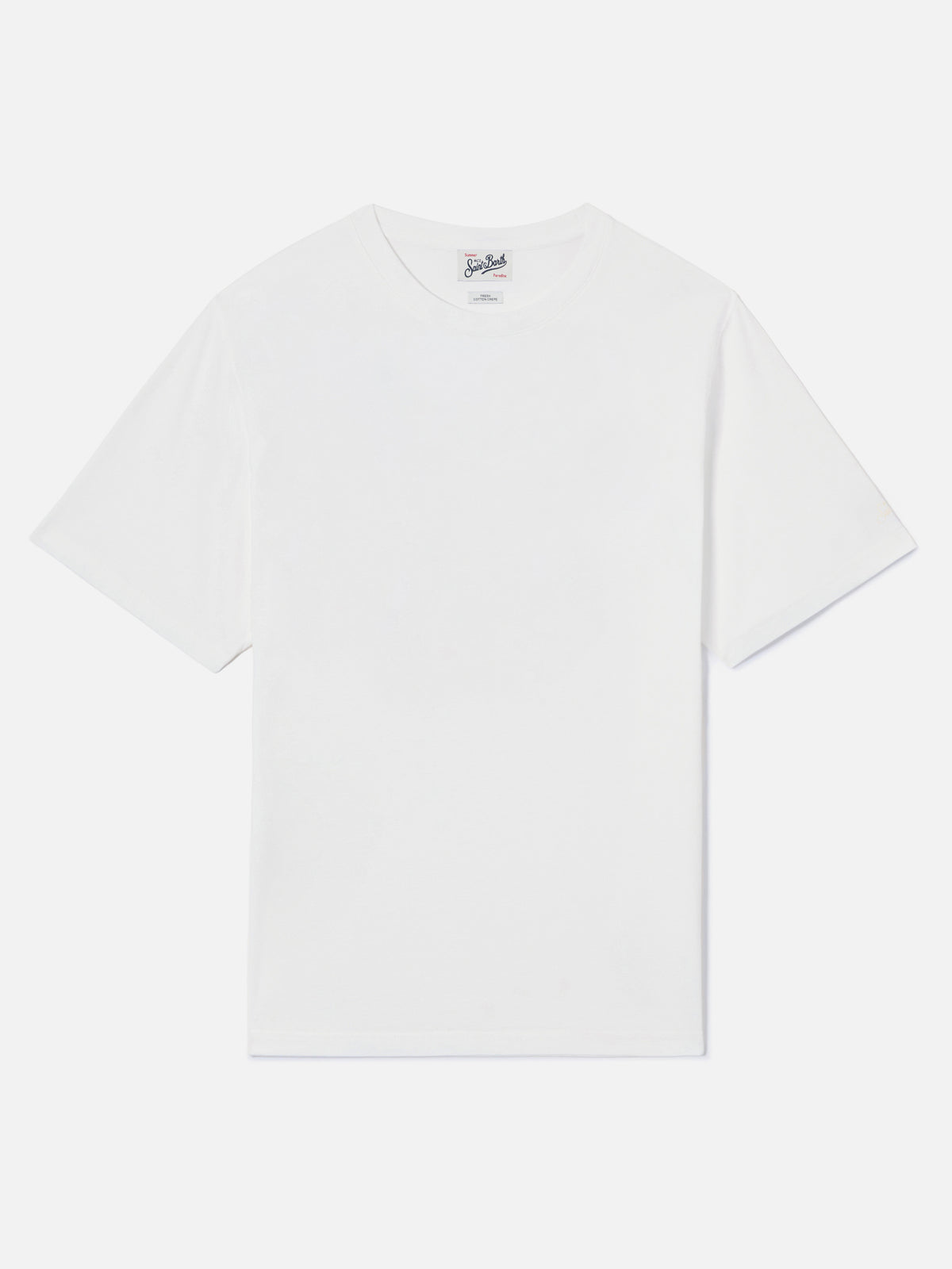 Weißes Orson T-Shirt aus Baumwollkrepp mit gesticktem Logo 