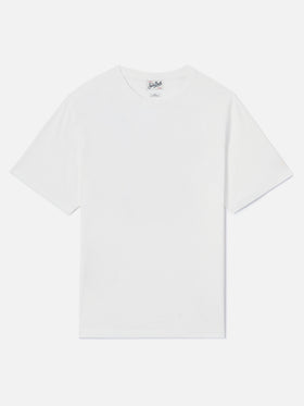 Weißes Orson T-Shirt aus Baumwollkrepp mit gesticktem Logo 