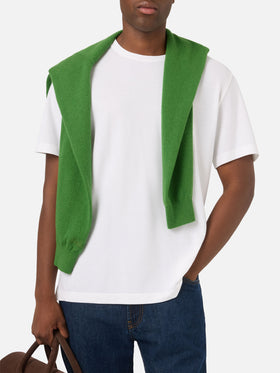 Weißes Orson T-Shirt aus Baumwollkrepp mit gesticktem Logo 