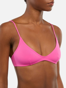Scooped bralette bikini Paloma Jodene in fuchsia with cheeky swim briefs