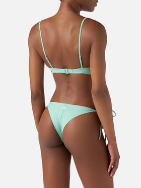 Bikini brassière Paloma Marielle vert sauge avec liens à nouer 