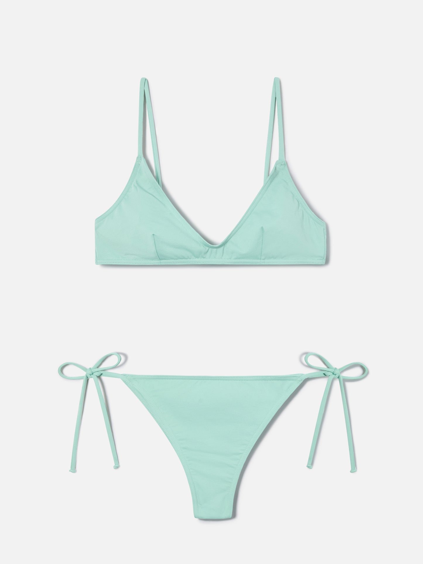 Paloma Marielle sage green bralette bikini with ties