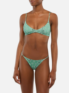 Jodene slip mare sgambato con stampa bandana - Bralette scollata con stampa bandana Paloma