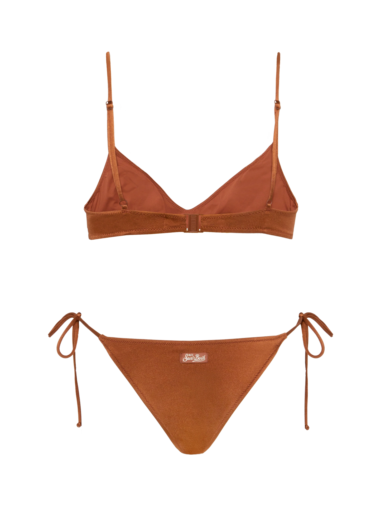Scoop bralette brown bikini Paloma Marielle with rhinestone embellishment - MC2 Saint Barth