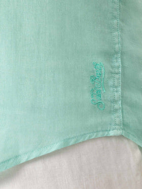 Sage green linen shirt Pamplona - MC2 Saint Barth