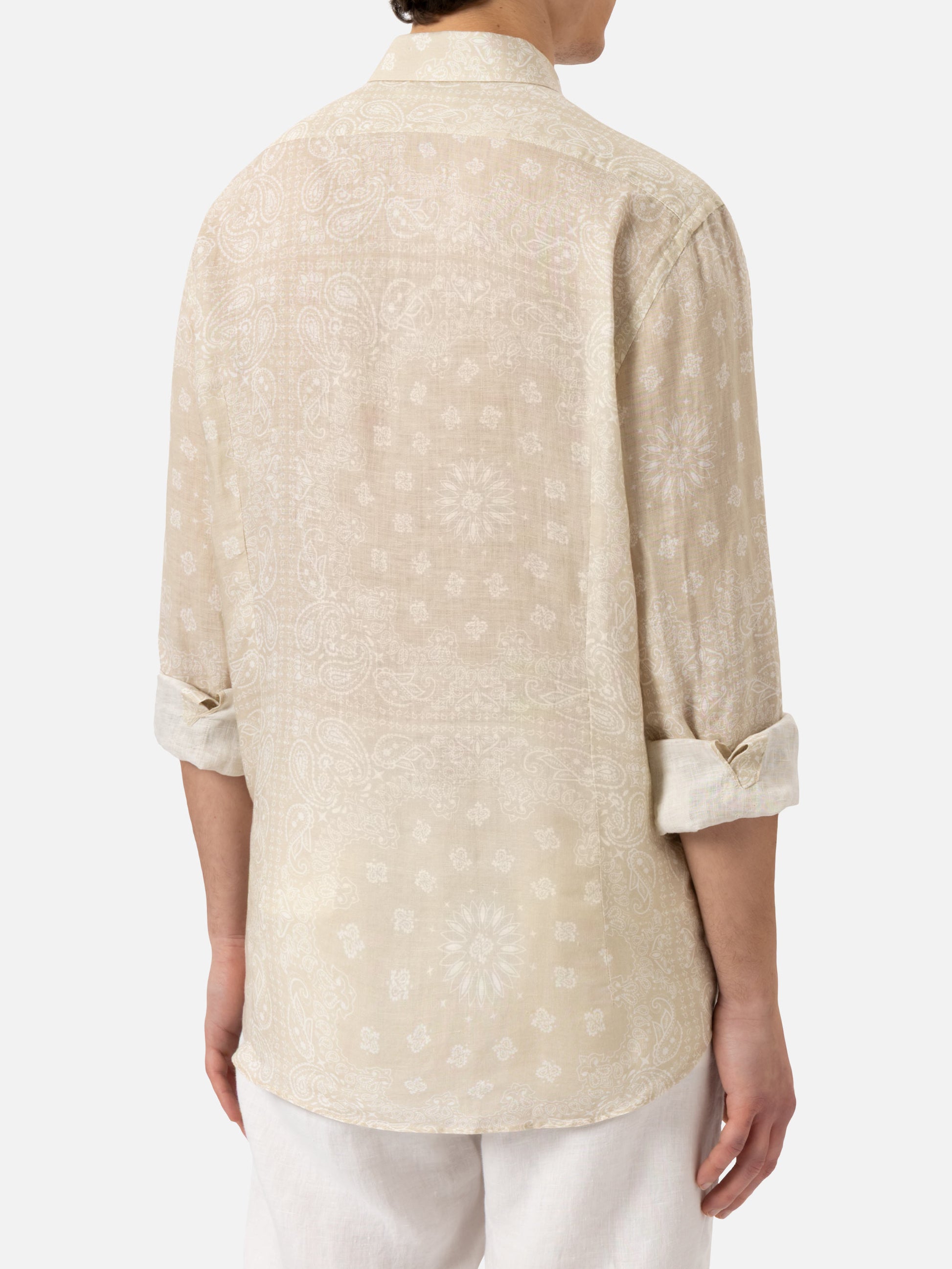 Linen shirt Pamplona with bandanna print - MC2 Saint Barth