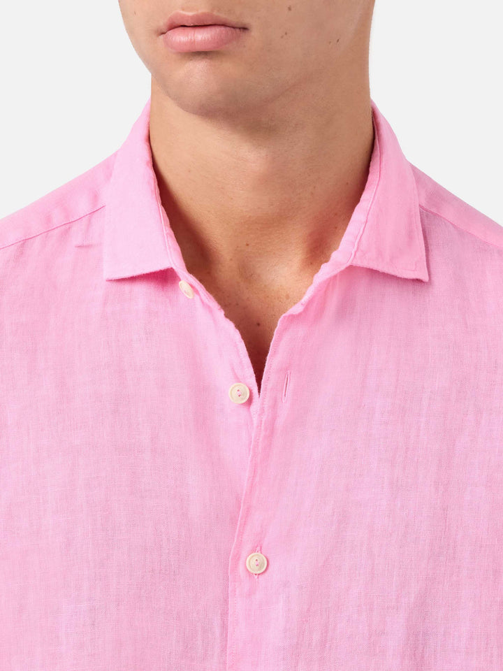 Chemise en lin rose Pamplona 