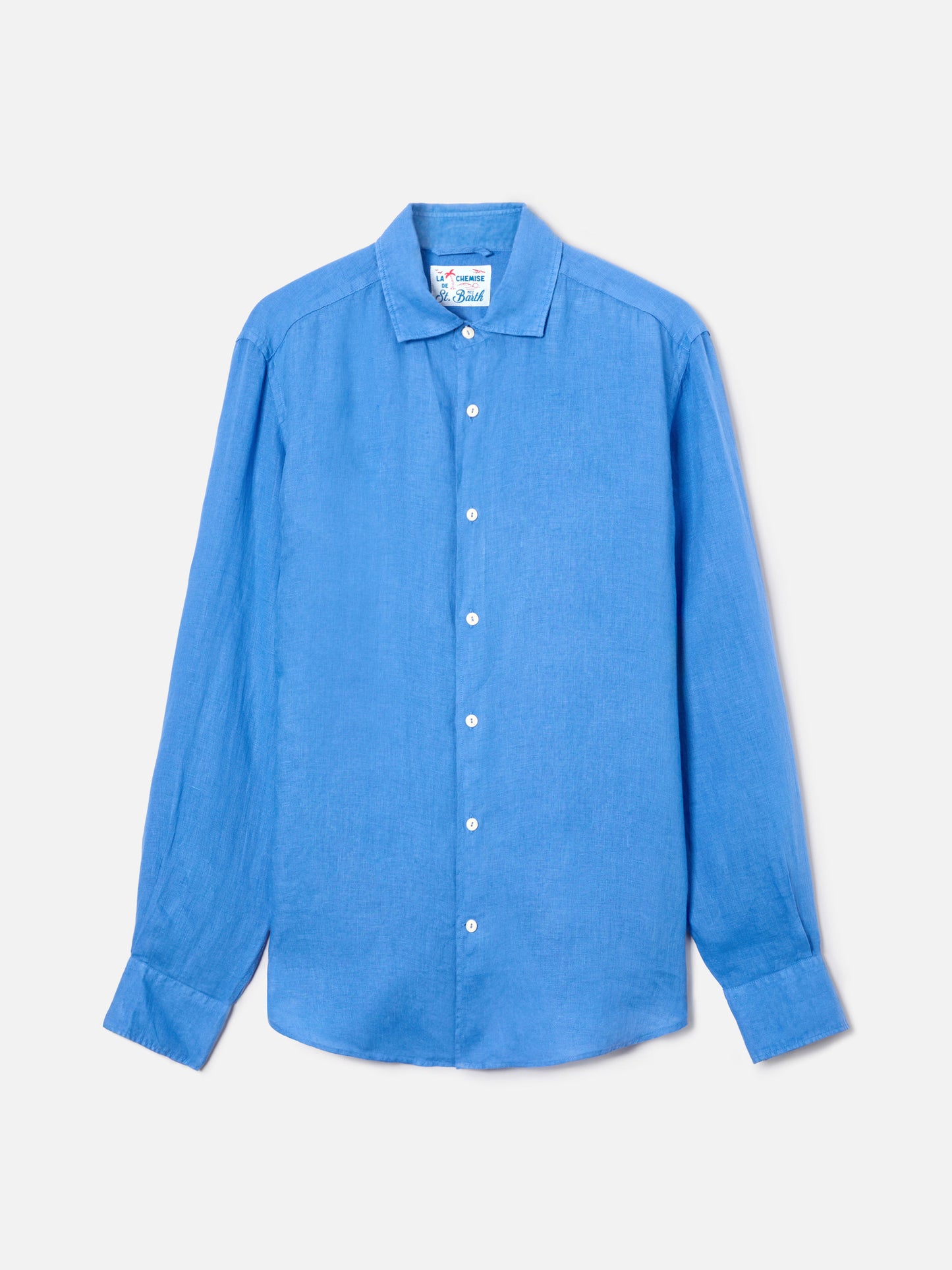 Blue Pamplona shirt in pure linen