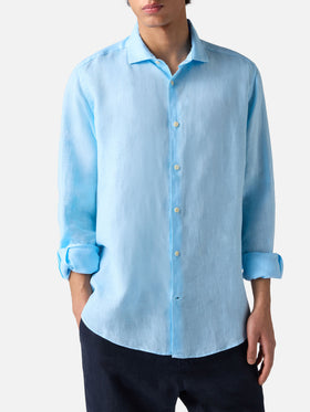 Man light blue linen shirt Pamplona