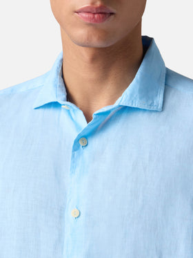 Man light blue linen shirt Pamplona